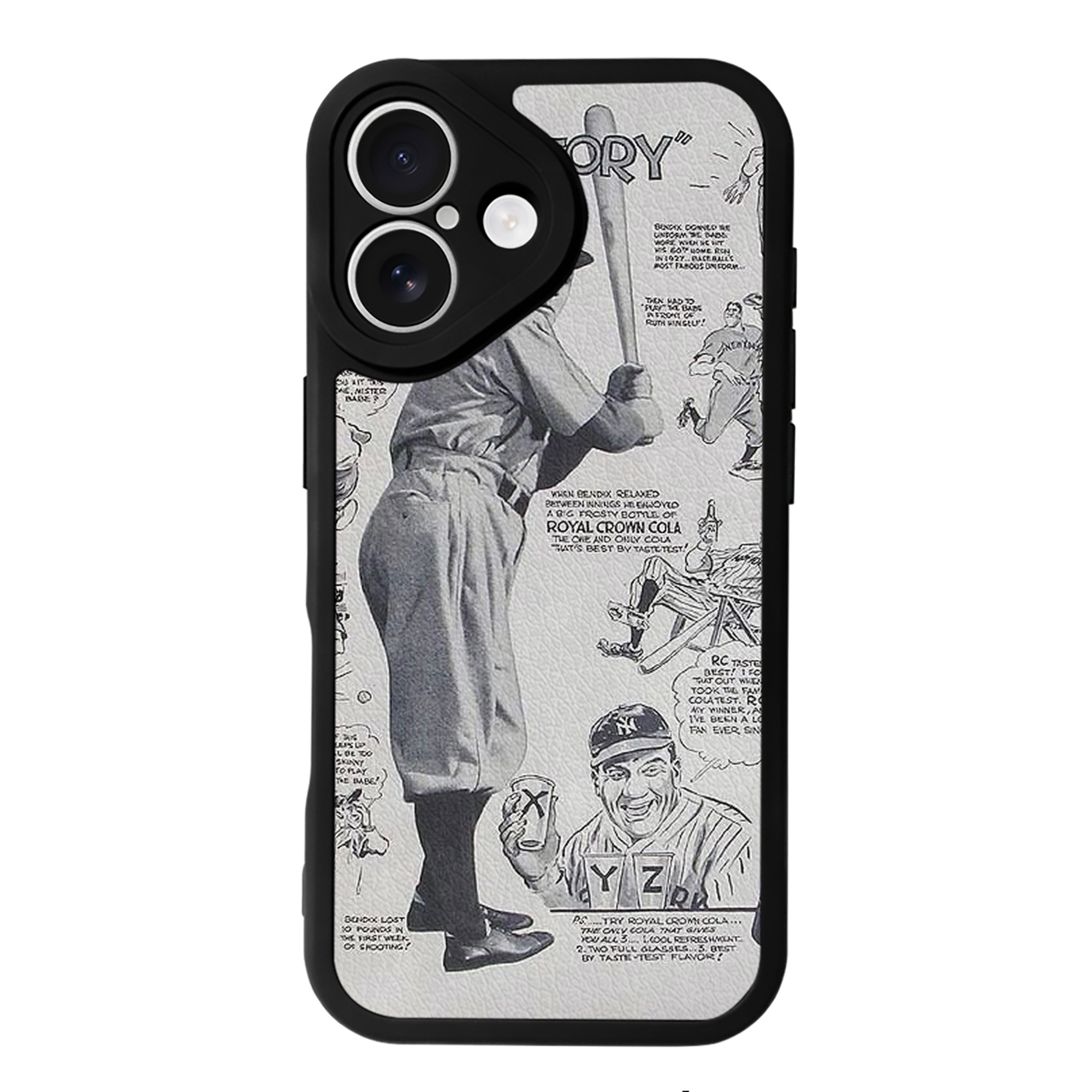 Babe Ruth 36 IPhone 16 Silicone Leather Case – UV Print, Lambskin Texture – Perfect Fit, Wireless Charging Compatible, Scratch Resistant, Precise Cutouts – Stylish Protection For IPhone 16